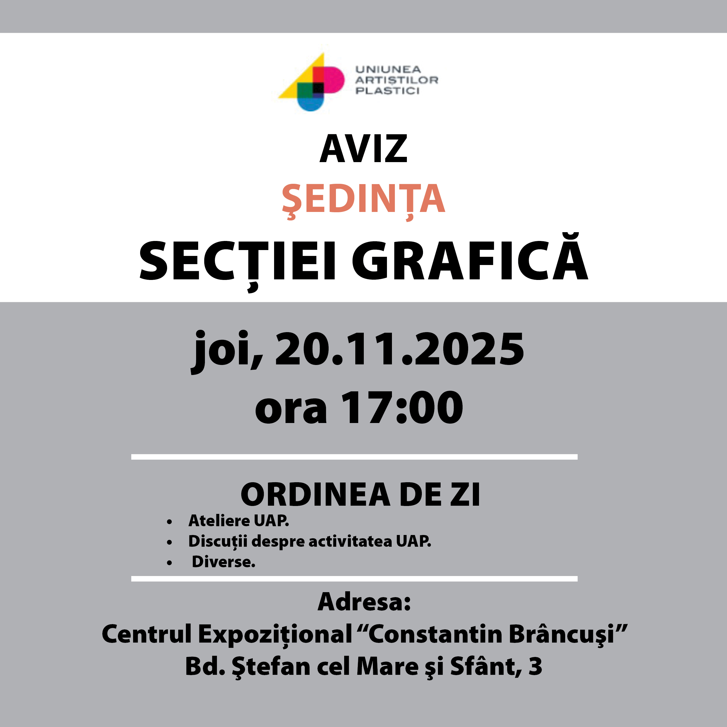Aviz. Ședința secției Grafică