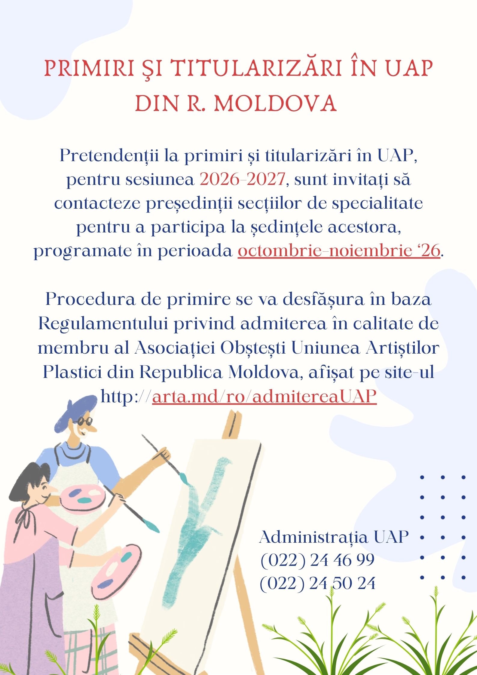 Anunț! Primiri și Titularizări în UAP 2026-2027